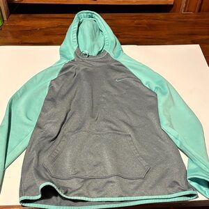 Nike Teal and Gray Pullover Hoodie
